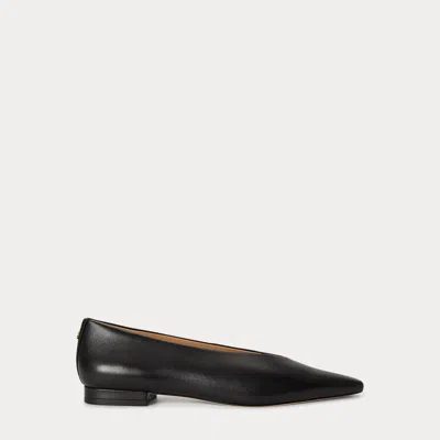 Ralph Lauren Audri Nappa Leather Ballet Flat In Black