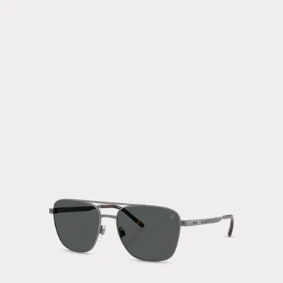 Ralph Lauren Automotive Pilot Sunglasses In Semi Shiny Dark Gun Metal