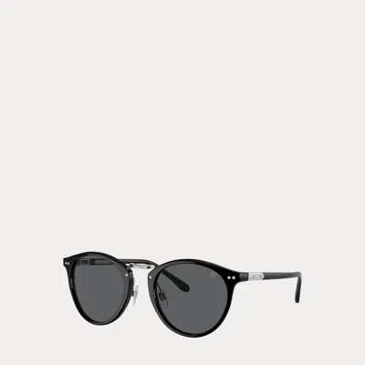 Ralph Lauren Automotive Round Sunglasses In Black