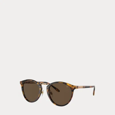 Ralph Lauren Automotive Round Sunglasses In Brown