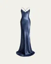 Ralph Lauren Autumn Crystal-embellished Gown In Blue