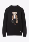 Ralph Lauren Crew Neck Embroidered Knitwear In Black