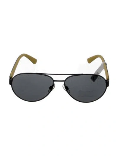 Pre-owned Ralph Lauren Aviator Tinted Sunglasses In Black/yellow