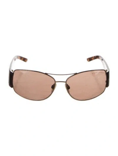 Pre-owned Ralph Lauren Aviator Tinted Sunglasses In Brown