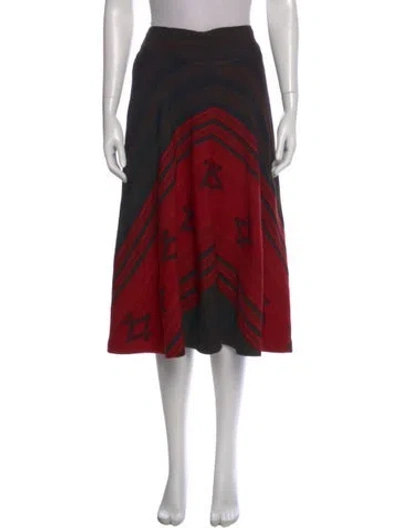 Pre-owned Ralph Lauren Baby Alpaca Midi Length Skirt In Red