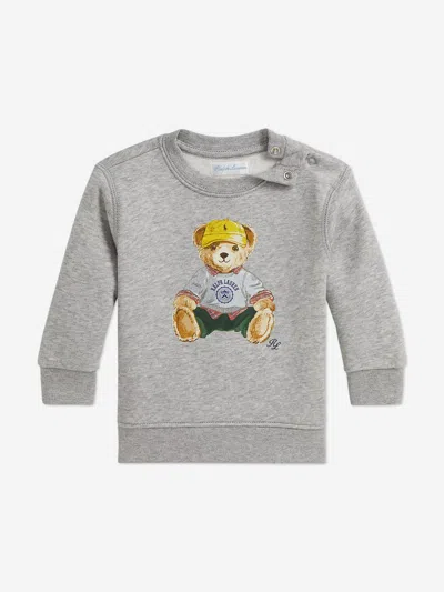 Ralph Lauren Kids'  Baby Boys Bear Sweatshirt In Gray