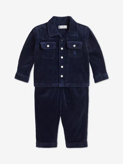 Ralph Lauren Baby Boys Corduroy Trouser Set In Black