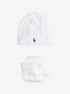 Ralph Lauren Baby Boys Cotton Hat And Boots Set