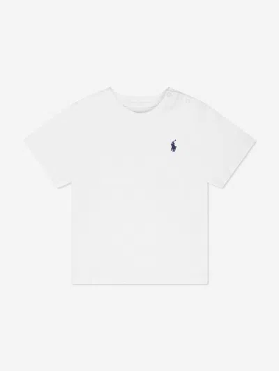 RALPH LAUREN BABY BOYS COTTON JERSEY LOGO T-SHIRT 18 MTHS WHITE