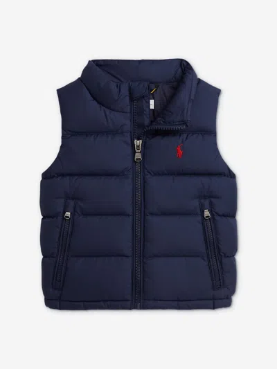 Ralph Lauren Kids'  Baby Boys Down Padded Gilet In Blue