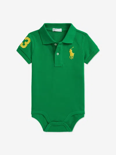 Ralph Lauren Baby Boys Logo Bodysuit In Green