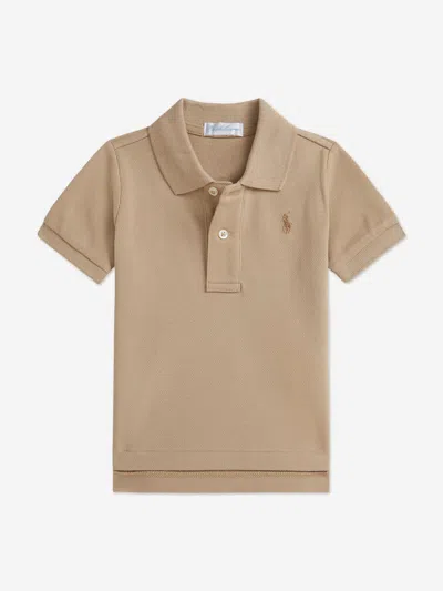 Ralph Lauren Kids'  Baby Boys Logo Polo Shirt In Brown