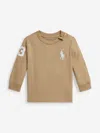 Ralph Lauren Baby Boys Long Sleeve Logo T-shirt In Brown