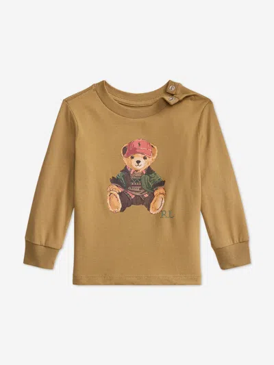 Ralph Lauren Baby Boys Polo Bear Long Sleeve T-shirt In Brown