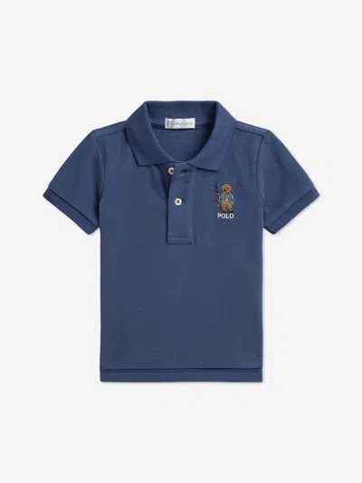 Ralph Lauren Kids'  Baby Boys Polo Bear Polo Shirt In Blue