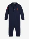 Ralph Lauren Baby Boys Polo Romper In Blue