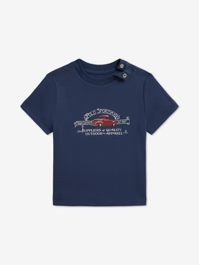 Ralph Lauren Baby Boys Polo Sportsman T-shirt In Blue