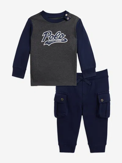 Ralph Lauren Baby Boys Polo Trouser Set In Blue