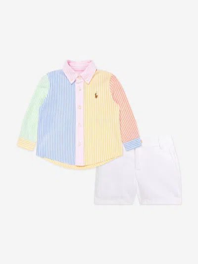 Ralph Lauren Kids' Baby Boys Shirt And Shorts Set In Multicoloured