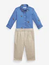 Ralph Lauren Baby Boys Shirt And Trousers Set In Black
