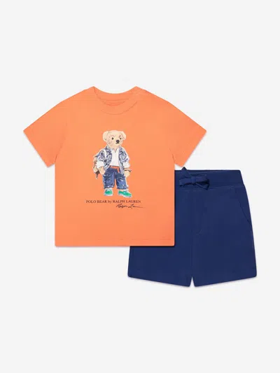 Polo Ralph Lauren Baby Set Aus T-shirt Und Hose In Orange