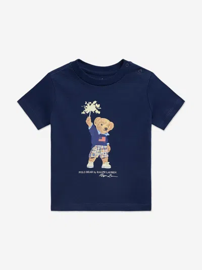 Ralph Lauren Baby Boys Sparkler Polo Bear T-shirt In Blue