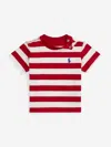 Ralph Lauren Baby Boys Striped Jersey T-shirt In Red