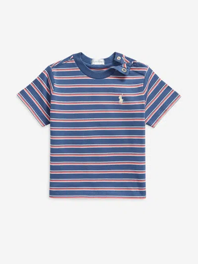 Ralph Lauren Baby Boys Striped Jersey T-shirt In Blue