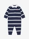 Polo Ralph Lauren Ralph Lauren Baby Boys Striped Rugby Romper In Blue