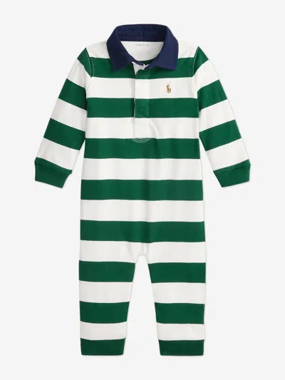 RALPH LAUREN RALPH LAUREN BABY BOYS STRIPED RUGBY ROMPER
