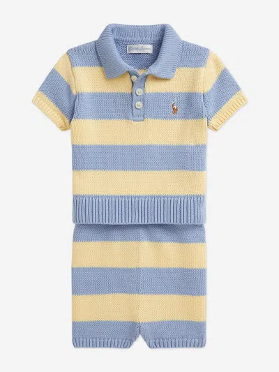Ralph Lauren Baby Boys Striped Short Set In Blue
