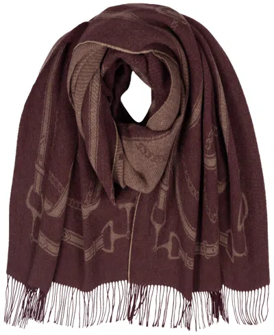 Ralph Lauren Baby Cable Knit Wrap In Garnet,tan