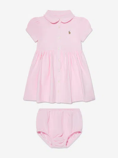 Polo Ralph Lauren Baby Girls Cotton Oxford Dress 9 Mths Pink