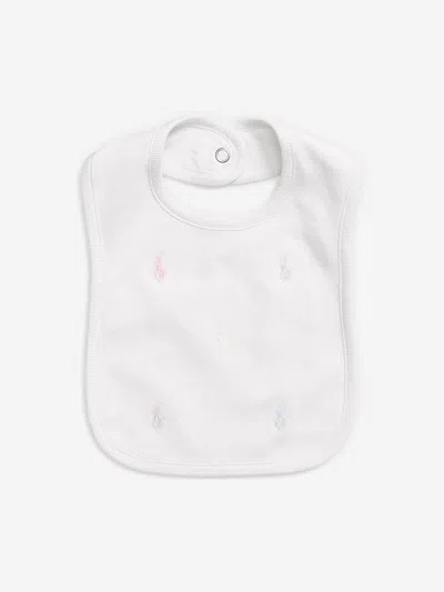 Ralph Lauren Baby Girls Logo Bib In White