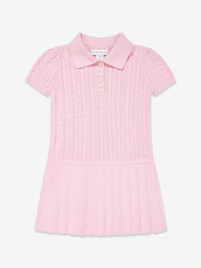 Ralph Lauren Baby Girls Mini Cable Knit Dress In Pink