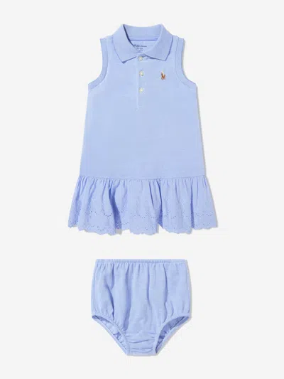 Ralph Lauren Baby Girls Sleeveless Polo Dress In Blue