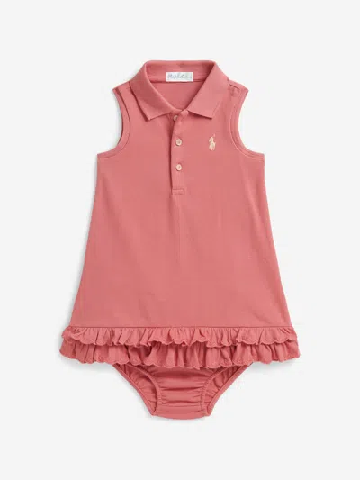 Ralph Lauren Baby Girls Sleeveless Polo Dress In Pink