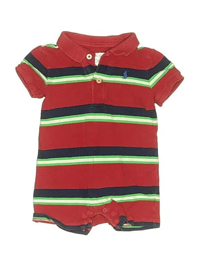 Pre-owned Ralph Lauren Baby Babies' Short Sleeve Onesie In Red