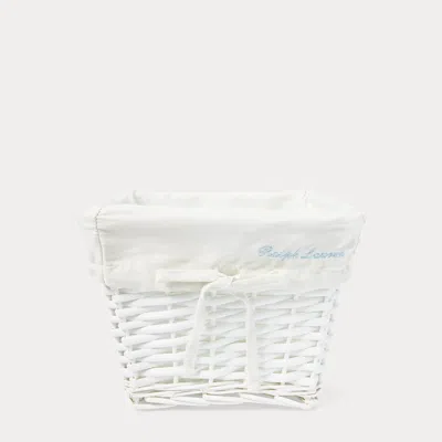 Ralph Lauren Baby Small Wicker Basket In White