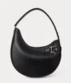 Ralph Lauren Leather Large Tasha Shoulder Bag In Black