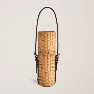 Ralph Lauren Bailey Wicker Wine Tote In Saddle In Brown