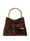 Ralph Lauren The Ralph Calf-suede Top Handle In Brown