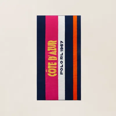 Ralph Lauren Bargo Beach Towel In Navy In Multi