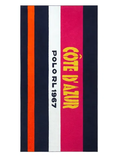 Ralph Lauren Bargo Striped Polo Rl 1967 Beach Towel (170 Cm) In Blue