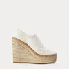 Ralph Lauren Barlowe 110 Mm Goat-suede Espadrille In Lux Cream