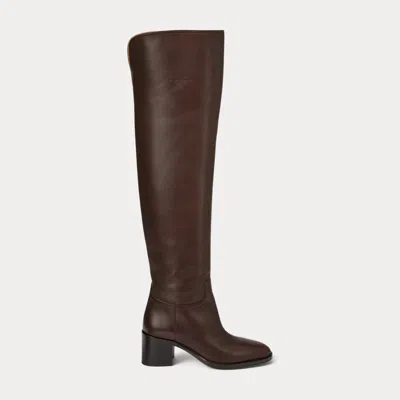 Ralph Lauren Barnet 55 Mm Calfskin Boot In Brown