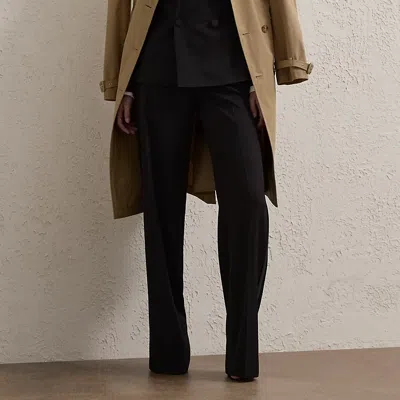Polo Ralph Lauren Barnet Wool Barathea Tuxedo Pant In Black