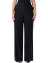 Ralph Lauren Tailored Slim Leg Wool Trousers In Black