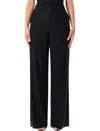 Ralph Lauren Tailored Slim Leg Wool Trousers In Black