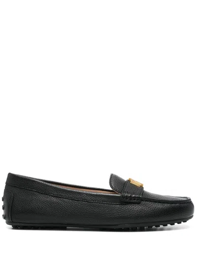 Ralph Lauren Barnsbury Driver Flats In Black